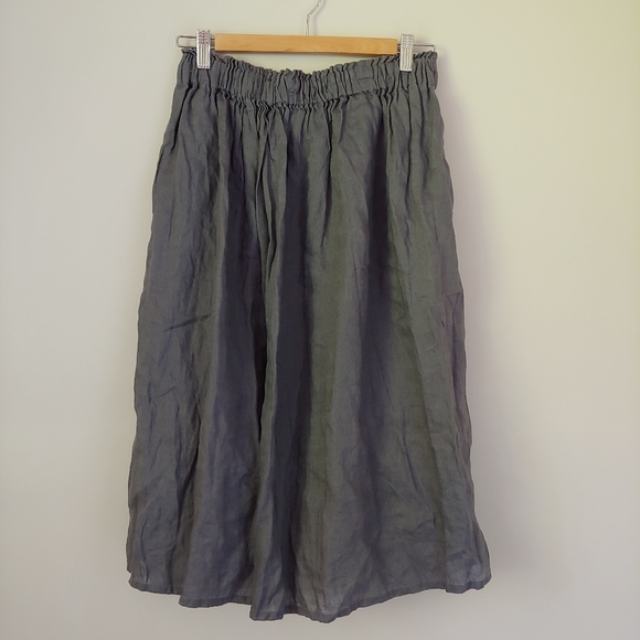 Muji Linen Skirt Grey Size Medium - Picture 6 of 10